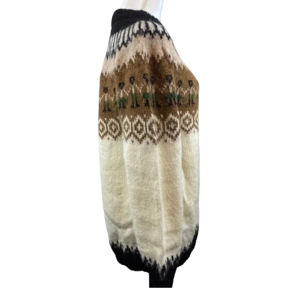 Vintage Peruvian Handmade‎ Alpaca Sweater Traditional Knit Design - Picture 4 of 10
